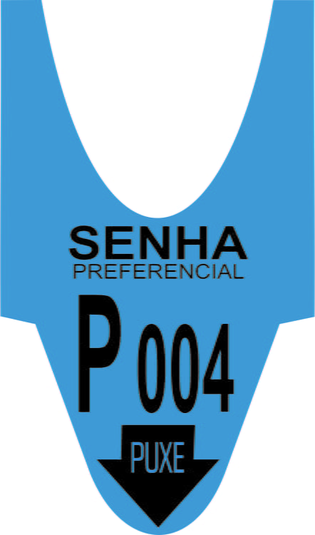 Rolo de Senha Preferencial Azul – Numeração P000 a P999 – 2000 Senhas