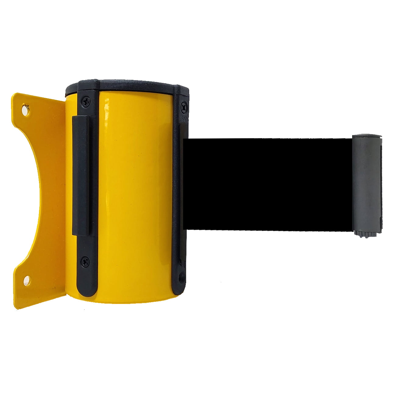 Demarcador de Barreira de Parede Aço Yellow com Fita Retrátil Preta – 3 metros