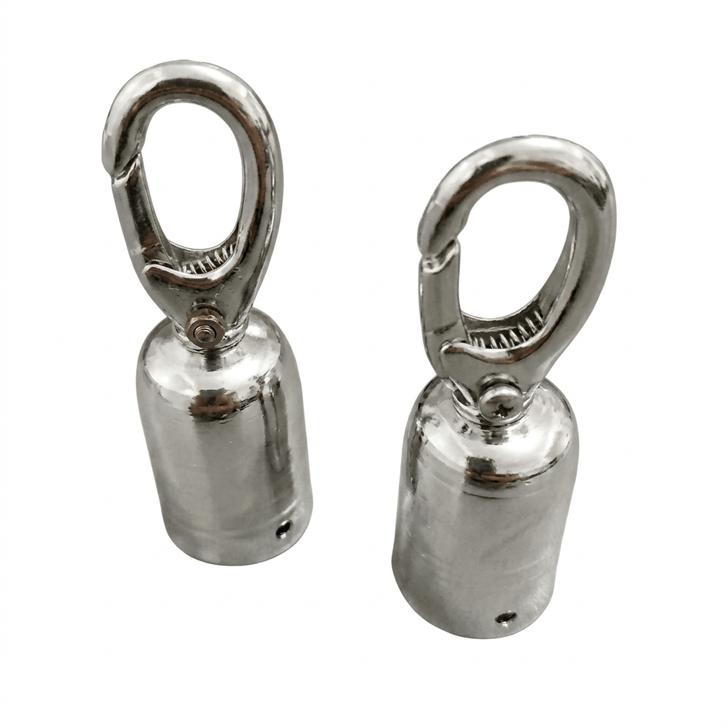 PONTEIRA METAL P/ CORDA TS FILA GANCHO CROMADO PRATA 28 MM C/ 2 UND