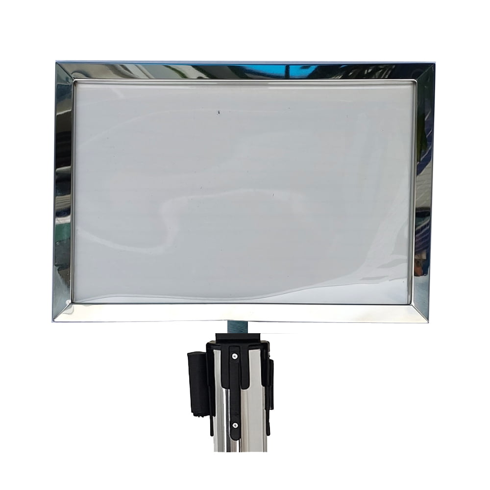 DISPLAY A4 AÇO INOX 2,5" P/ PEDESTAL ORGANIZADOR, DIVISOR E DEMARCADOR TS FILA RETRÁTIL