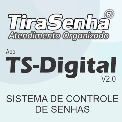 App TS-Digital V2.0 - Sistema para controle de senhas Universal para uso com paineis led sequencial - Licença de uso Anual