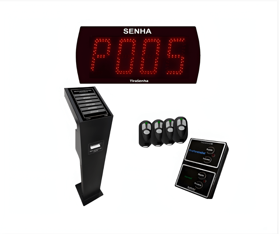 Painel de Senhas Digital A-60 + Totem Touch 10" c/ Impressora Corte Automático - Atendimento Eficiente