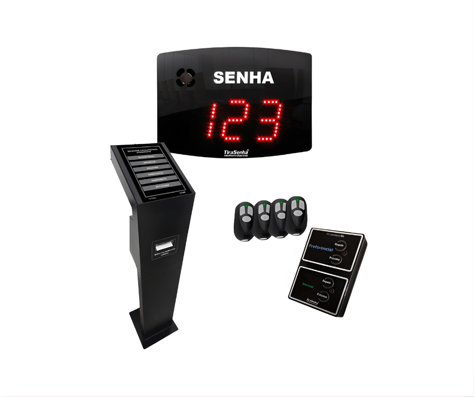 Painel de Senhas Digital A-25 + Totem Touch 10" c/ Impressora Automática - Atendimento Eficiente