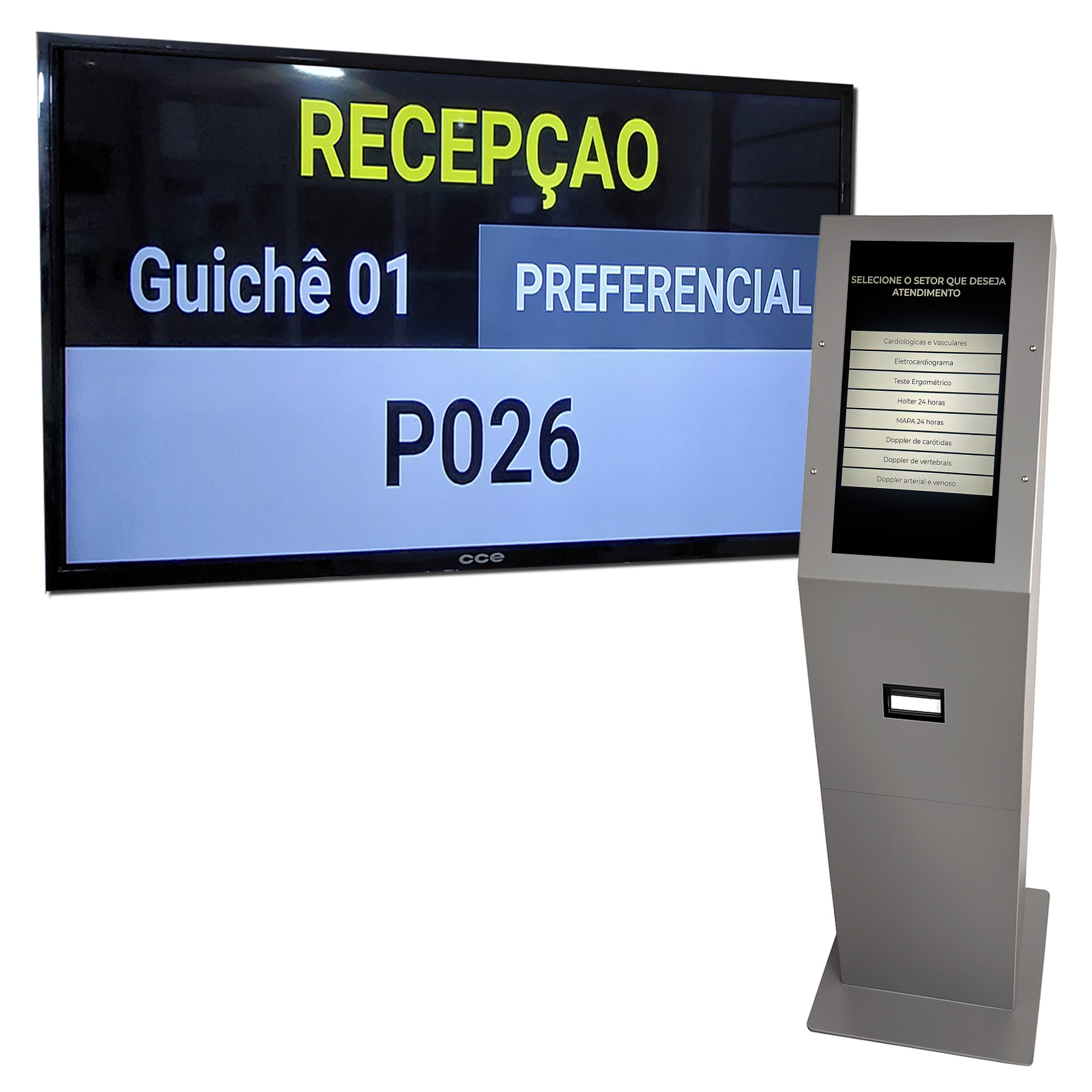 Totem Emissor de Senhas TS-Totem WIN com Windows (Trial), Tela Touch 15,6?, Impressora Térmica com Corte Automático + Sistema de Gestão de Atendimento PassPanel