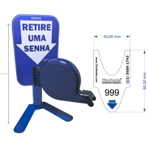 Dispensador de Senhas Completo c/ Suporte Pedestal de Balcão, Placa Retire sua Senha PROMOÇÃO