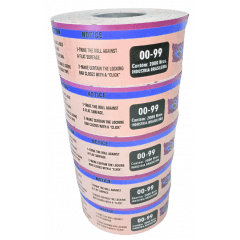 Rolo de Senha Numerada Vermelha 2 Dígitos (00 a 99) com 2000 Senhas – Bobina para Atendimento e Filas