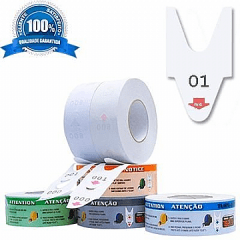 Rolo de Senha Numerada Vermelha 2 Dígitos (00 a 99) com 2000 Senhas