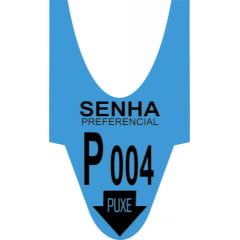 Rolo de Senha Preferencial Azul – Numeração de P000 a P999 – 2000 Senhas