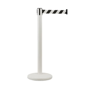 Pedestal Retrátil Preto com Fita Zebrada de 3 Metros – Ideal para Sinalização e Delimitação PACK C/ 20