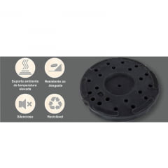 Pedestal Aço Inox Preto com Corda Suede Preta 1,5m e Base Pesada Pedestal Aço Inox Preto com Corda Suede Preta 1,5m e Base Pesada