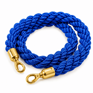 CORDA NYLON P/ PEDESTAL TS FILA 30 mm X 1,50 m AZUL C/ GANCHO CROMADO DOURADO CORDA NYLON P/ PEDESTAL TS FILA 30 mm X 1,50 m AZUL C/ GANCHO CROMADO DOURADO