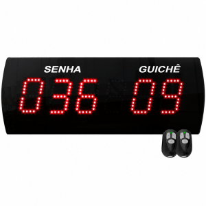 Kit Painel de Senha e Guichê Digital Controle Sem Fio, Atendimento Sequencial por Ordem de Chegada