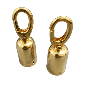 PONTEIRA METAL P/ CORDA TS FILA GANCHO CROMADO DOURADO 28 MM C/ 2 UND