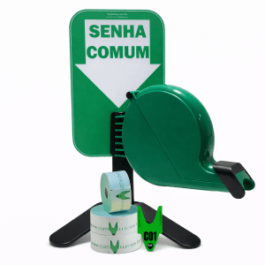 Dispensador de Senhas Completo c/ Suporte Pedestal de Balcão, Placa "SENHA COMUM" PROMOÇÃO