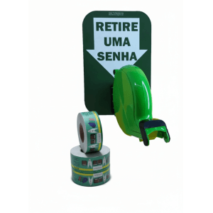 Dispensador de Senha Bico de pato Senhas Numeradas e Placa Retire Sua Senha Verde Dispensador de Senha Bico de pato Senhas Numeradas e Placa Retire Sua Senha Verde