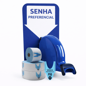 Dispensador de Senha Bico de pato Atendimento Preferencial + Senhas Numeradas e Placa Retire Sua Senha