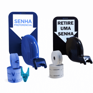 Dispensador de Senha Bico de pato Atendimento Preferencial e Comum + Senhas Numeradas e Placa Retire Sua Senha