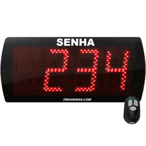 Kit Painel de Senha Grande 58x25 Cm Atendimento Sequencial com Controle Sem Fio