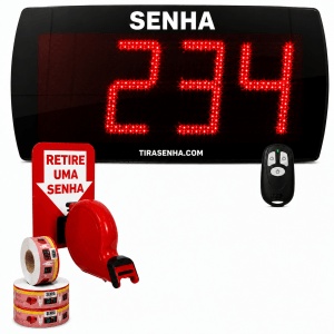 Painel Eletrônico De Atendimento Sequencial Senha 58x25 Cm Controle Sem Fio + Kit TiraSenha de Parede Painel Eletrônico De Atendimento Sequencial Senha 58x25 Cm Controle Sem Fio + Kit TiraSenha de Parede