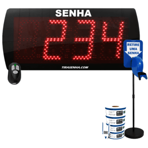 Painel Eletrônico De Atendimento Sequencial Senha 58x25 Cm Controle Sem Fio + Kit TiraSenha Pedestal de Chão Painel Eletrônico De Atendimento Sequencial Senha 58x25 Cm Controle Sem Fio + Kit TiraSenha Pedestal de Chão