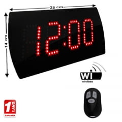 CRONÔMETRO / RELÓGIO DIGITAL LEDTIME LT-25 HORA/MINUTO 28X14 CM COM CONTROLE SEM FIO