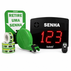 Painel Eletrônico De Atendimento Sequencial Senha 24X18 Cm Controle Sem Fio + Kit TiraSenha de Parede
