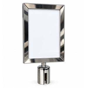 Display A4 em Aço Inox Vertical para Pedestal Organizador de Filas TS-Fila