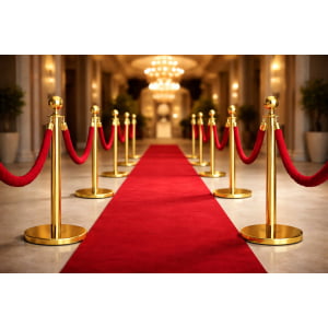 COMPRAR - PEDESTAL ORGANIZADOR DIVISOR FILA AÇO INOX CROMADO DOURADO PARA FIXAÇÃO DE ATÉ 4 CORDAS LUXO RED