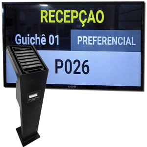 TS-Totem ET: Totem Digital para Sistema Emissor de Senhas com Visor Touch 10" e Impressora de Senhas 80 mm com corte automático de papel