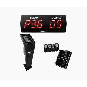 Painel de Senhas e Guichê Digital A-625 + Totem Touch 10" c/ Impressora Automática - Atendimento Eficiente