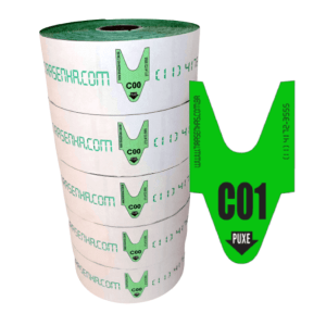Senha Numerada ALFA NUMERICA 2 dígitos de C00 a C99 com 2000 senhas Cor: VERDE