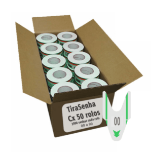 Senha Numerada 2 Dígitos 20 Séries de 00 a 99 Caixa c/ 50 rolos c/ 2000 Senhas Cor Verde Senha Numerada 2 Dígitos 20 Séries de 00 a 99 Caixa c/ 50 rolos c/ 2000 Senhas Cor Verde