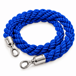 CORDA NYLON P/ PEDESTAL TS FILA 30 mm X 1,50 m AZUL C/ GANCHO CROMADO CORDA NYLON P/ PEDESTAL TS FILA 30 mm X 1,50 m AZUL C/ GANCHO CROMADO