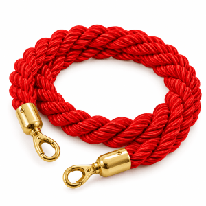 CORDA NYLON P/ PEDESTAL TS FILA 30 mm VERMELHA C/ GANCHO CROMADO DOURADO (ESCOLHA O TAMANHO) CORDA NYLON P/ PEDESTAL TS FILA 30 mm VERMELHA C/ GANCHO CROMADO DOURADO (ESCOLHA O TAMANHO)