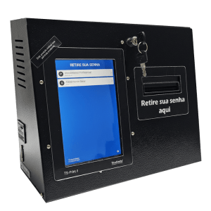 Painel de Senha e Guichê Eletrônico com Impressora de Senhas Digital TS-Print Visor Touch 8"  e Atendimento Preferencial