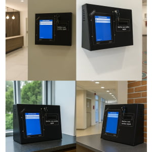 Painel de Senha e Guichê Eletrônico com Impressora de Senhas Digital TS-Print Visor Touch 8"  e Atendimento Preferencial