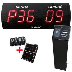 Painel de Senha e Guichê Eletrônico com Impressora de Senhas Totem Digital TS-Print Visor Touch 8" Configurável até 9 filas