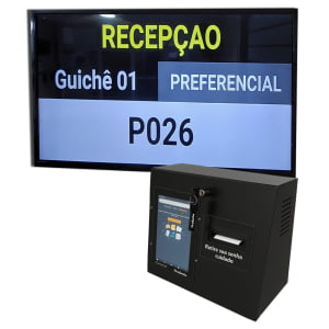 TS-Print Terminal de Autoatendimento para Sistema Emissor de senhas c/ Visor de 8" e Impressora Térmica de Senhas com corte automático de papel